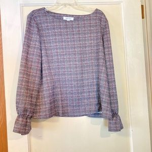 Nine West Plaid Winter Blouse